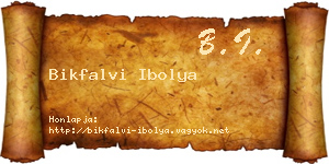 Bikfalvi Ibolya névjegykártya